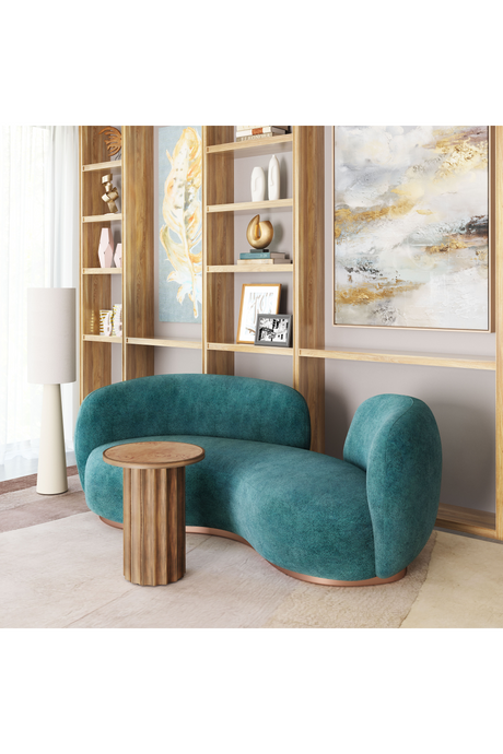 Burl Veneer Round Side Table | OROA Modern Afinato | Oroa.com