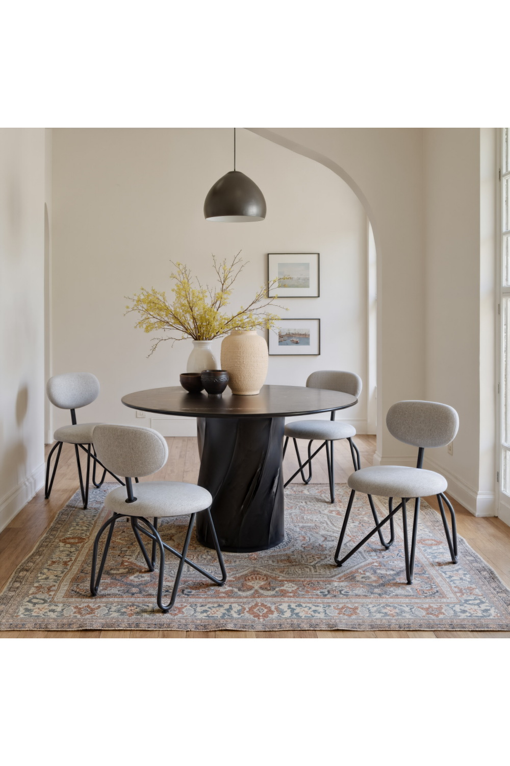 Black Wooden Round Dining Table | OROA Modern Kuro | Oroa.com