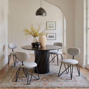   Black Wooden Round Dining Table | Oroa.com
