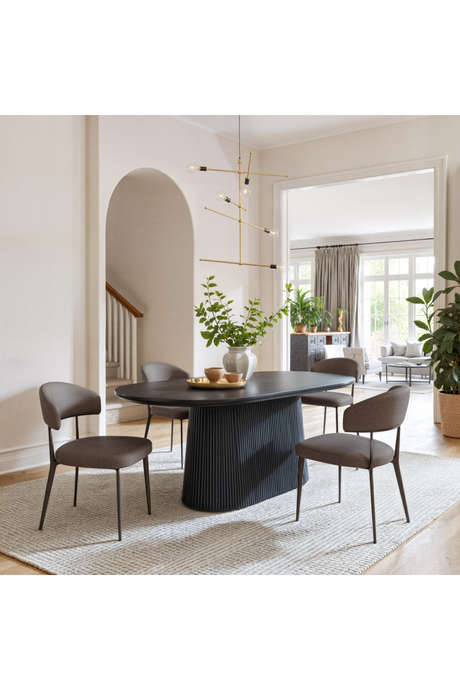 Black Mango Wood Dining Table | OROA Modern Sulco | Oroa.com