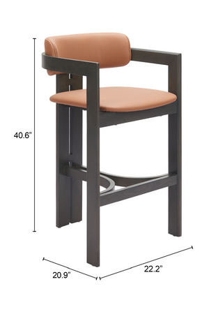 Wood Framed Brown Bar Stool | OROA Modern Shaili | Oroa.com