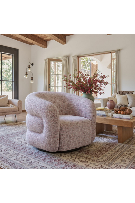Pink Tweed Swivel Chair | OROA Modern Refine | Oroa.com