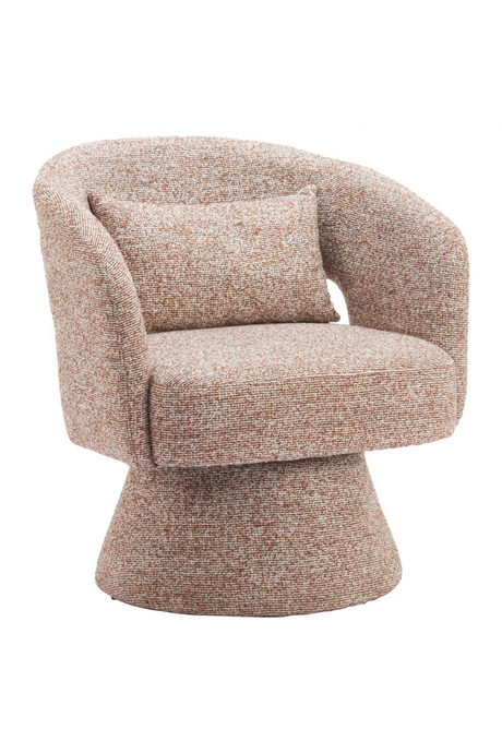 Speckled Brown Shearling Swivel Chair | OROA Modern Liva | Oroa.com