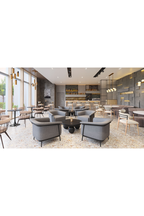 Gray Fabric Armless Dining Chairs (2) | OROA Modern Equinox | Oroa.com