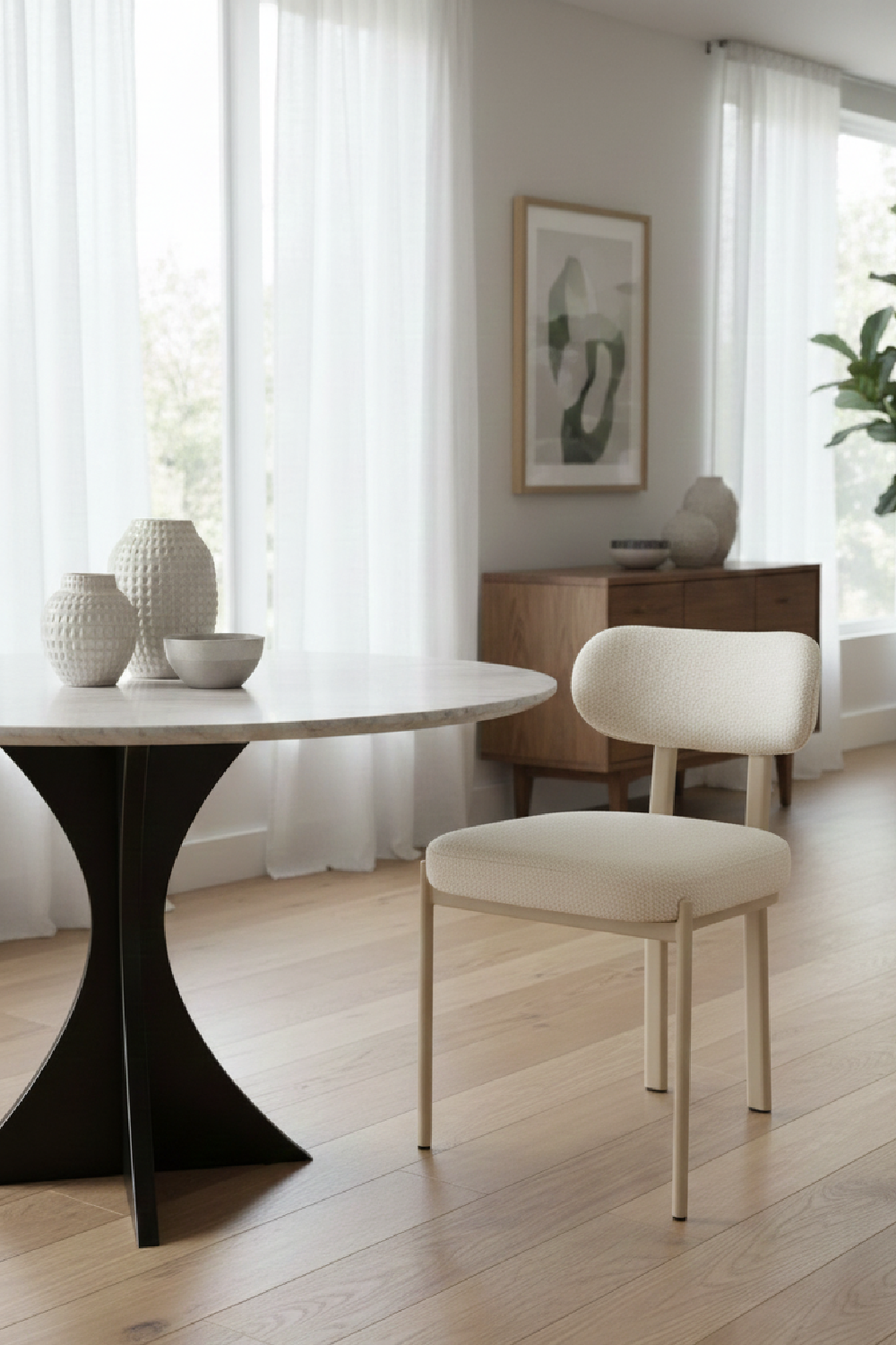 Gray Textured Weave Dining Chairs (4) | OROA Modern Aurea | Oroa.com