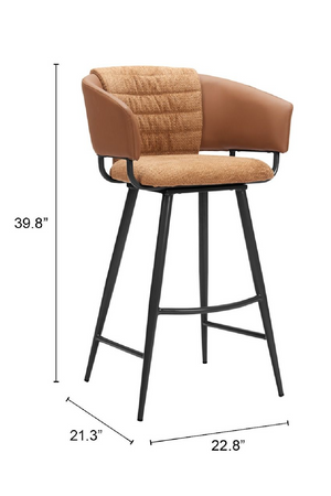 Brown Leather Bar Stools (2) | OROA Modern Juno | Oroa.com