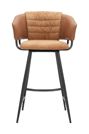 Brown Leather Bar Stools (2) | OROA Modern Juno | Oroa.com