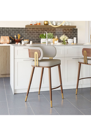 Beige Leather Bar Stool | OROA Modern Brew | Oroa.com