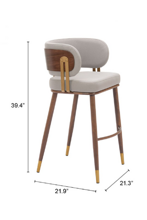 Beige Leather Bar Stool | OROA Modern Brew | Oroa.com