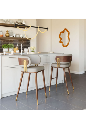 Beige Leather Bar Stool | OROA Modern Brew | Oroa.com