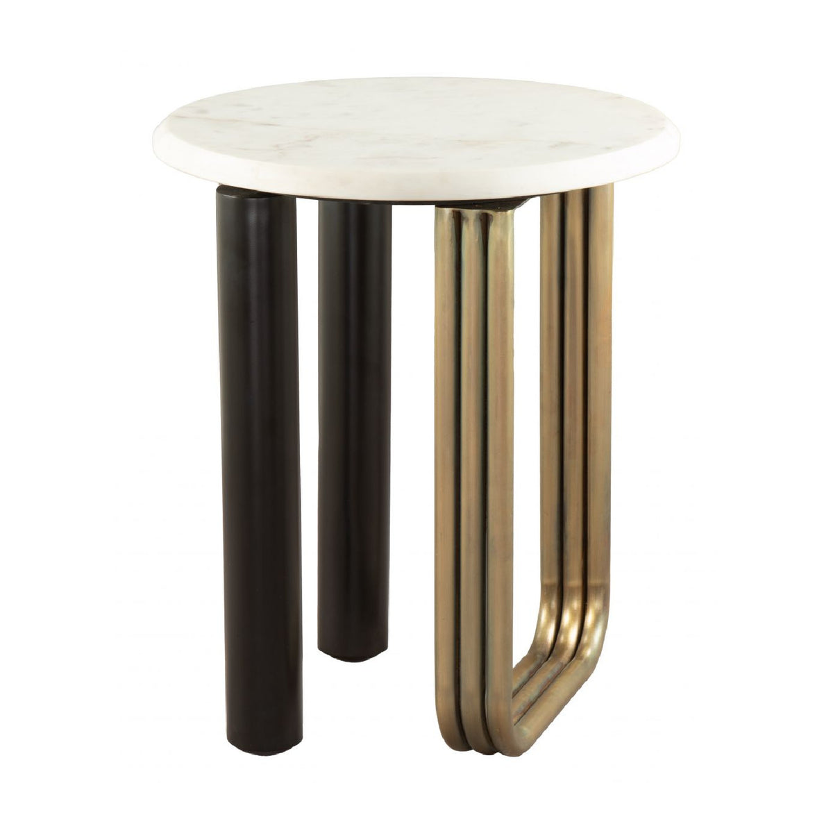 White Marble Side Table – Elyn – angled view