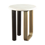 White Marble Side Table – Elyn – angled view