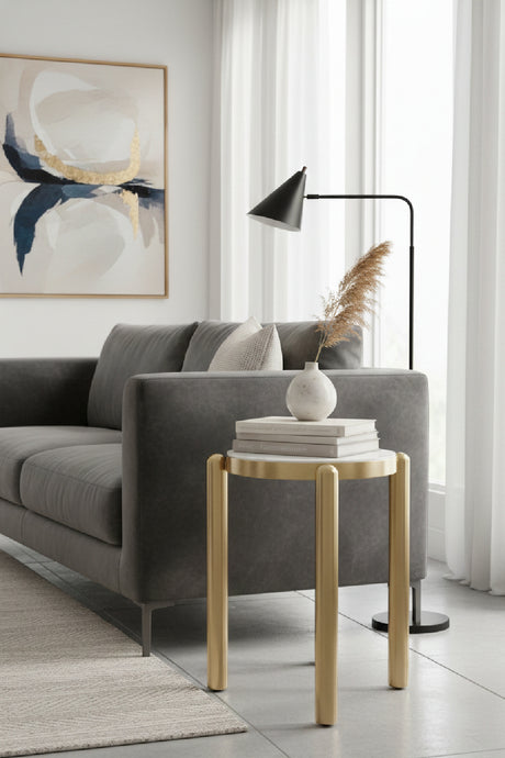 White & Gold Side Table | OROA Modern Noan | Oroa.com