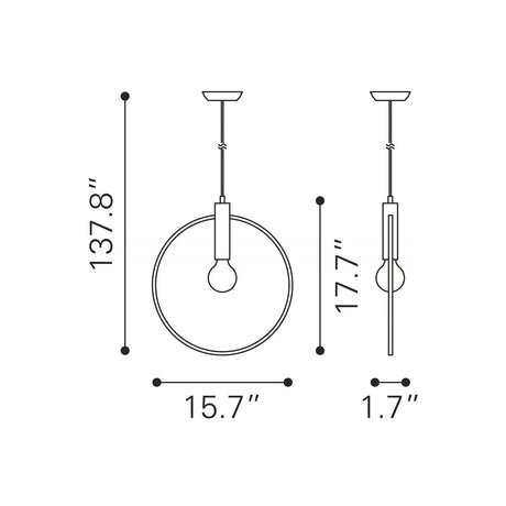 Brass Ring Pendant Lamp | OROA Modern Irenza