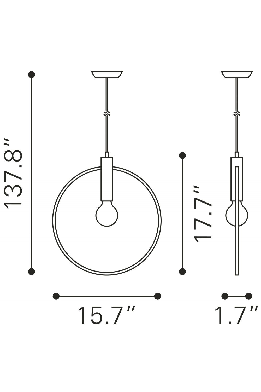 Brass Ring Pendant Lamp | OROA Modern Irenza | Oroa.com