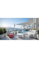 Beige Freeform Outdoor Loveseat | OROA Modern Sunny Isles | Oroa.com