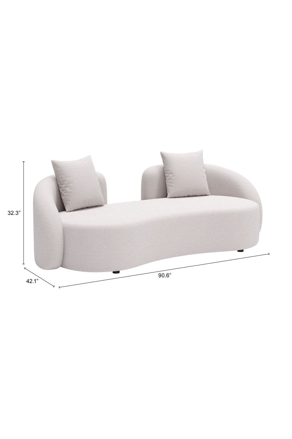 Beige Freeform Outdoor Loveseat | OROA Modern Sunny Isles | Oroa.com