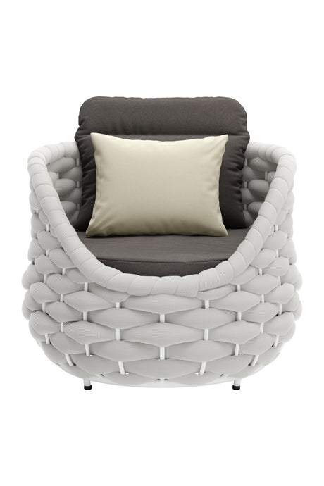 Gray Padded Outdoor Accent Chair | OROA Modern Coral Reef | Oroa.com