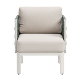 White Olefin Outdoor Lounge Armchair | OROA Modern Bridgehampton