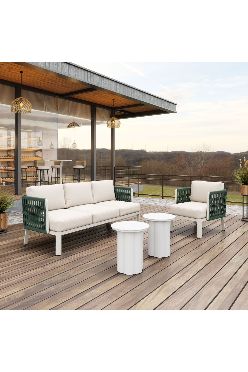 White Olefin Outdoor Sofa | OROA Modern Bridgehampton | Oroa.com