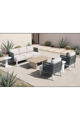 White Olefin Outdoor Sofa | OROA Modern Bridgehampton | Oroa.com