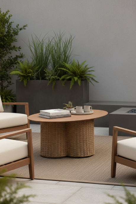 Natural Rattan Look Coffee Table | OROA Modern Soka | Oroa.com