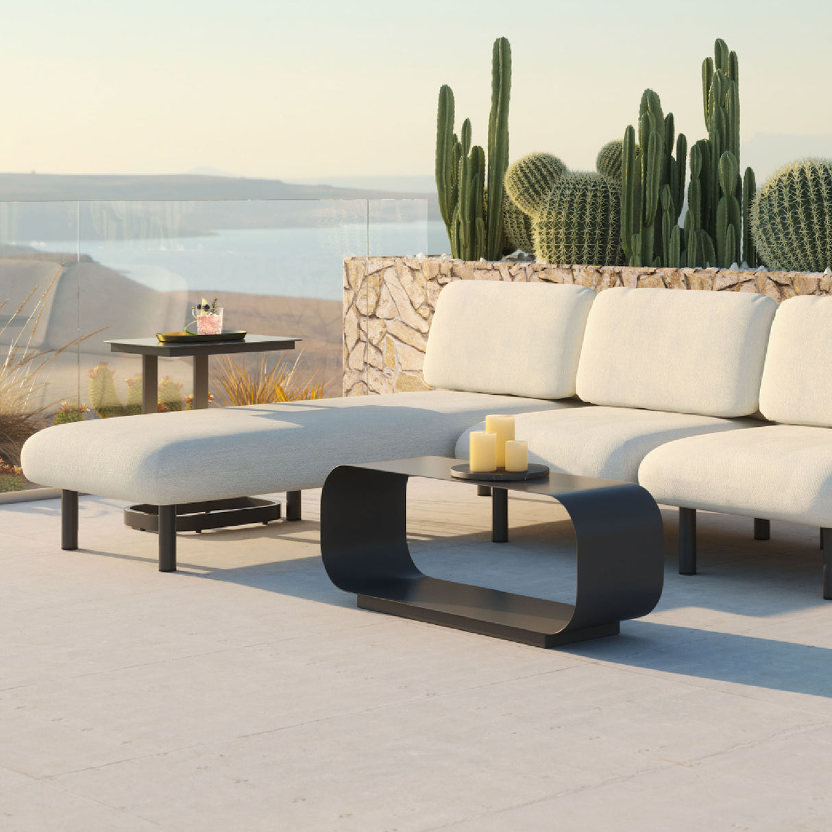 Gray Aluminum Outdoor Coffee Table | OROA Modern Brisa