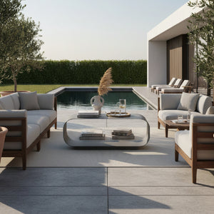 Gray Aluminum Outdoor Coffee Table | OROA Modern Brisa