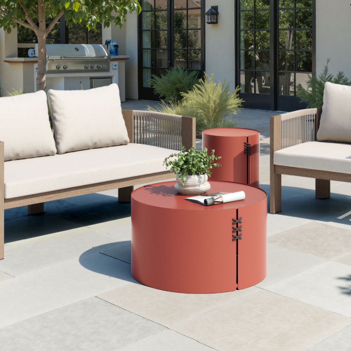 Brown Aluminum Outdoor Coffee Table | OROA Modern Bayu