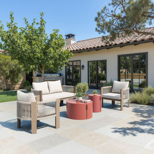 Brown Aluminum Outdoor Coffee Table | OROA Modern Bayu