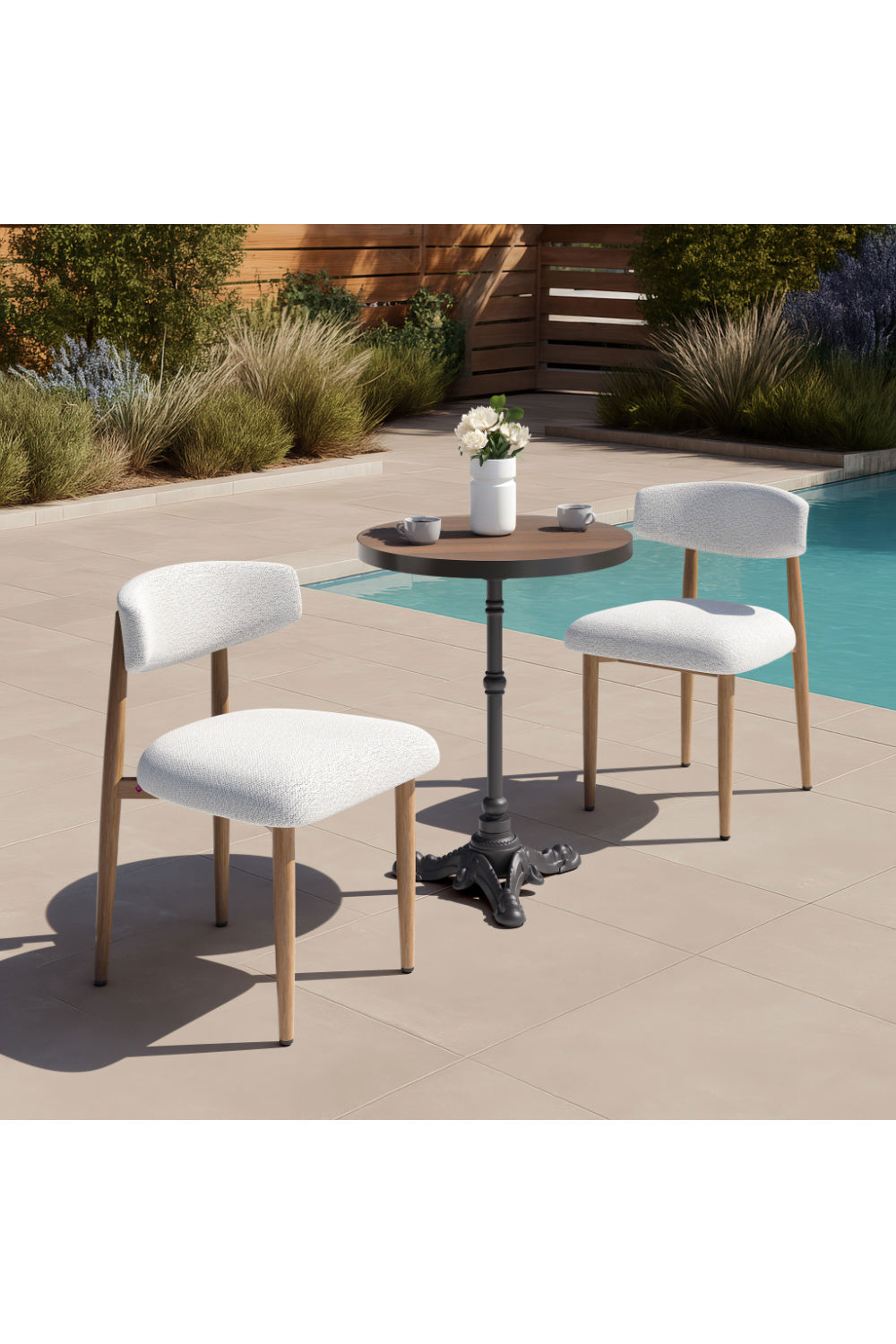 White Padded Outdoor Dining Chair | OROA Modern Bege | Oroa.com