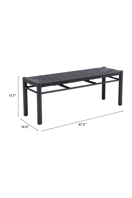 Rattan Look Outdoor Bench | OROA Modern Iska | Oroa.com