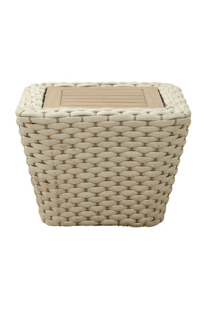 White Woven Square Outdoor Coffee Table | OROA Modern Antul | Oroa.com