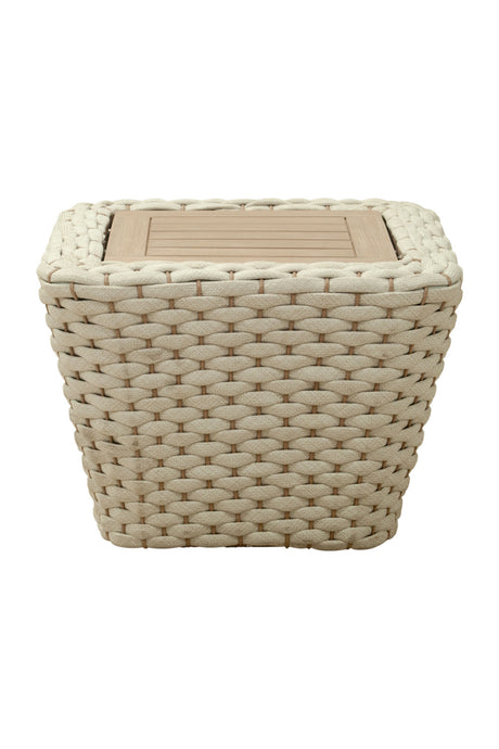 White Woven Square Outdoor Coffee Table | OROA Modern Antul | Oroa.com