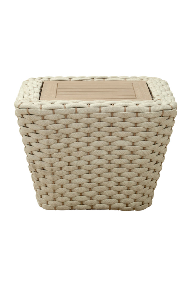 White Woven Square Outdoor Coffee Table | OROA Modern Antul | Oroa.com