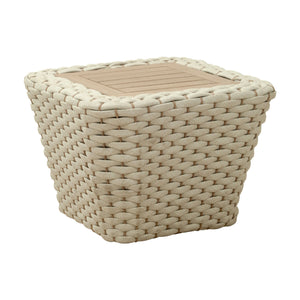 White Woven Square Outdoor Coffee Table | OROA Modern Antul