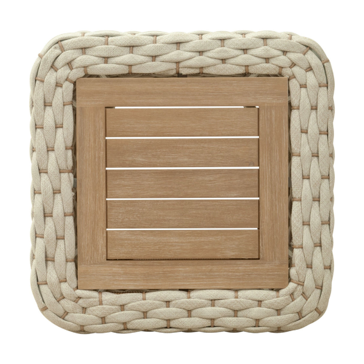 White Woven Square Outdoor Coffee Table | OROA Modern Antul