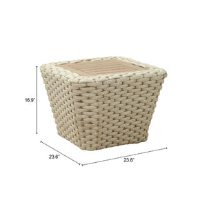 White Woven Square Outdoor Coffee Table | OROA Modern Antul