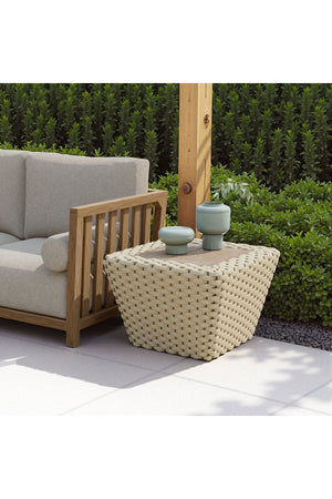 White Woven Square Outdoor Coffee Table | OROA Modern Antul | Oroa.com