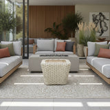 White Woven Square Outdoor Coffee Table | OROA Modern Antul