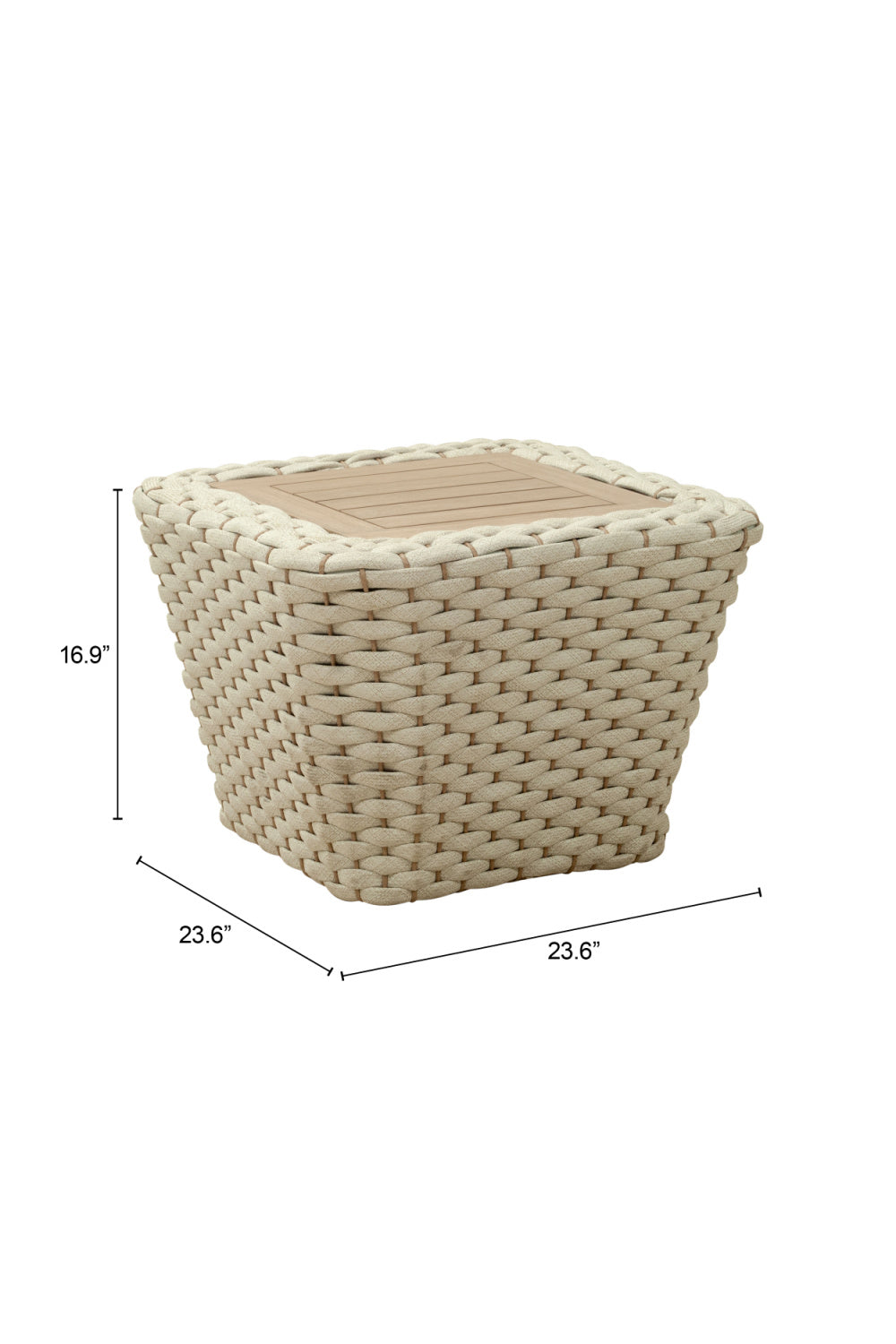 White Woven Square Outdoor Coffee Table | OROA Modern Antul | Oroa.com