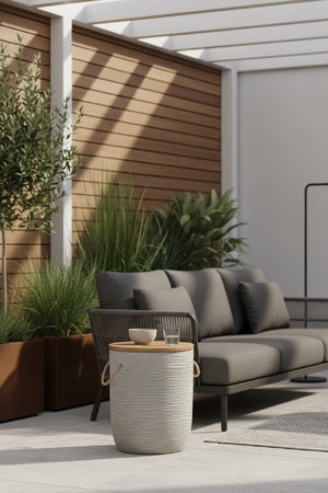 Gray Terrazzo Outdoor Side Table | OROA Modern Biban | Oroa.com