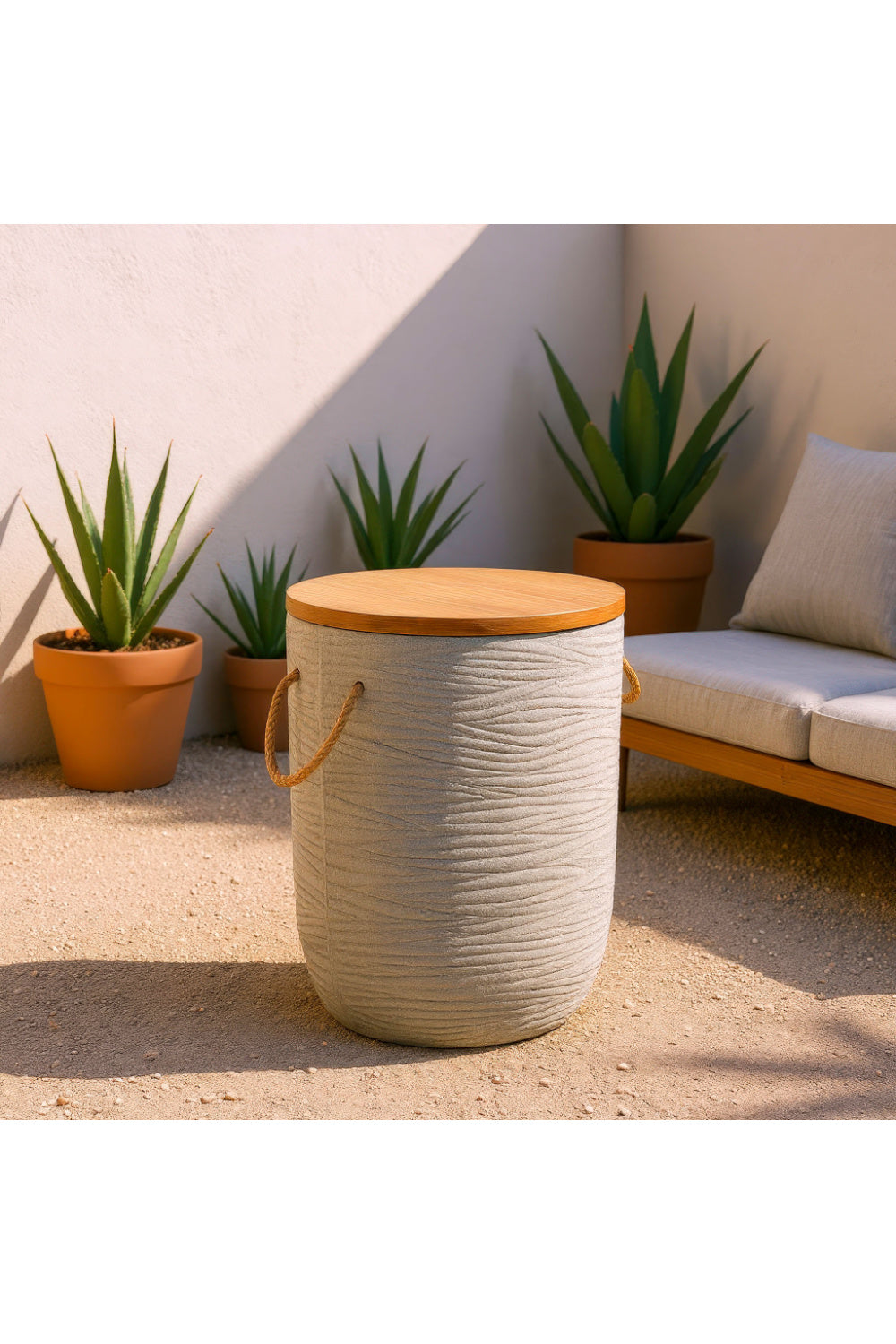 Gray Terrazzo Outdoor Side Table | OROA Modern Biban | Oroa.com