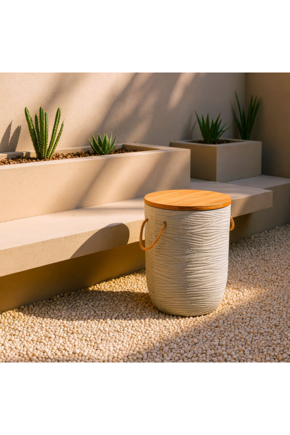 Gray Terrazzo Outdoor Side Table | OROA Modern Biban | Oroa.com