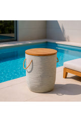 Gray Terrazzo Outdoor Side Table | OROA Modern Biban | Oroa.com