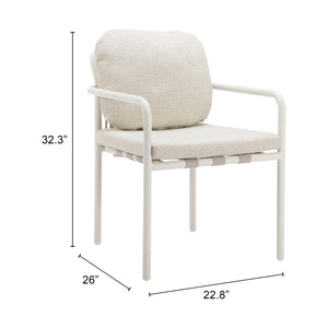   Beige Upholstered Outdoor Dining Chairs (2) | Oroa.com