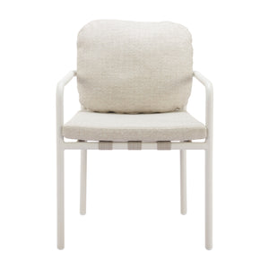  Beige Upholstered Outdoor Dining Chairs (2) | Oroa.com