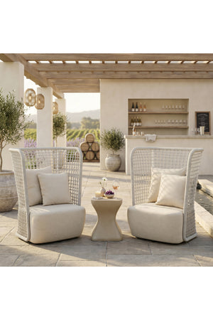 Weaved Back Outdoor Accent Chair | OROA Modern Hudu | Oroa.com