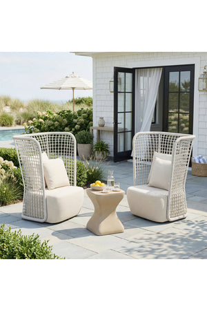 Weaved Back Outdoor Accent Chair | OROA Modern Hudu | Oroa.com