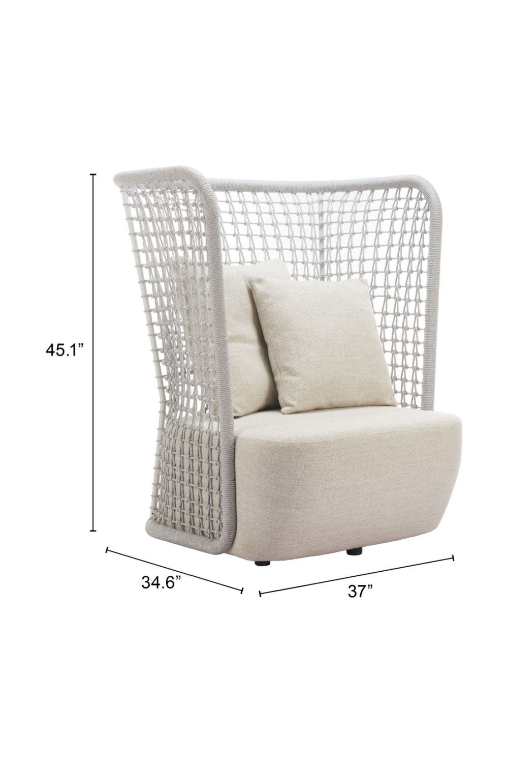 Weaved Back Outdoor Accent Chair | OROA Modern Hudu | Oroa.com